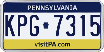 PA license plate KPG7315