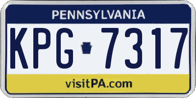 PA license plate KPG7317
