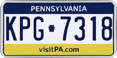 PA license plate KPG7318
