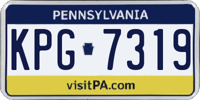 PA license plate KPG7319