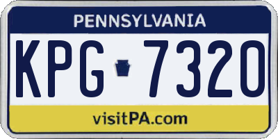 PA license plate KPG7320
