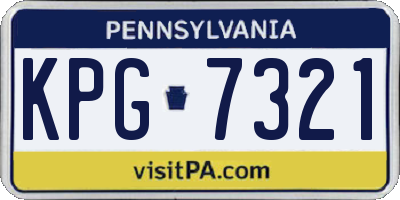 PA license plate KPG7321