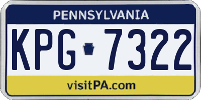 PA license plate KPG7322