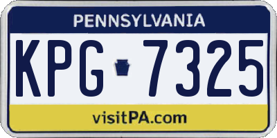 PA license plate KPG7325