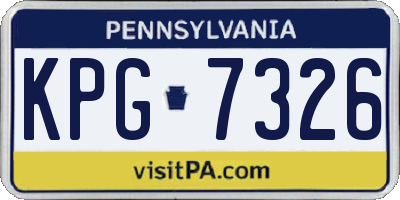 PA license plate KPG7326