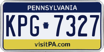 PA license plate KPG7327