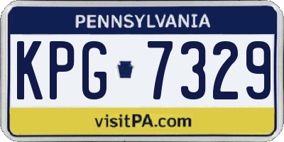 PA license plate KPG7329