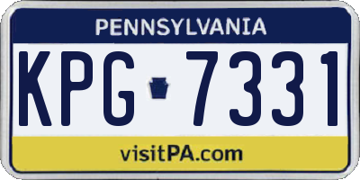 PA license plate KPG7331