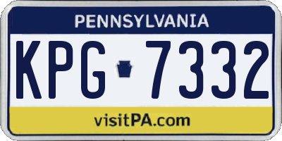 PA license plate KPG7332