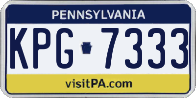 PA license plate KPG7333