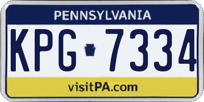 PA license plate KPG7334