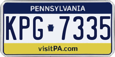 PA license plate KPG7335