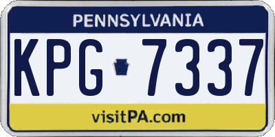 PA license plate KPG7337