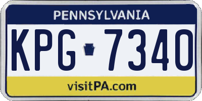 PA license plate KPG7340