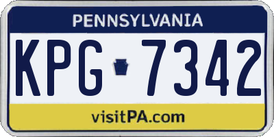 PA license plate KPG7342