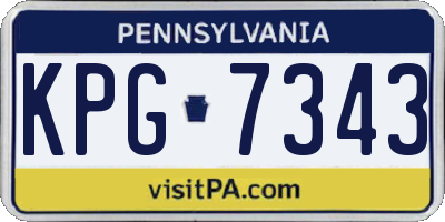 PA license plate KPG7343