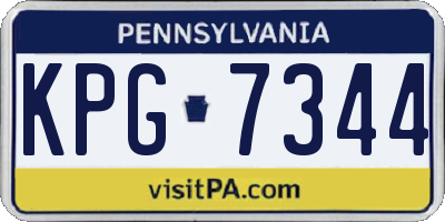 PA license plate KPG7344
