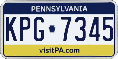 PA license plate KPG7345