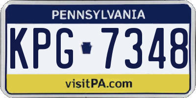 PA license plate KPG7348