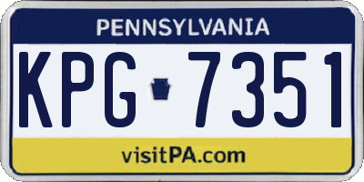 PA license plate KPG7351