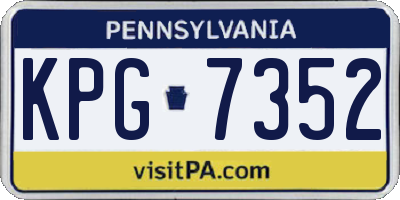 PA license plate KPG7352