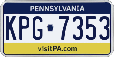 PA license plate KPG7353