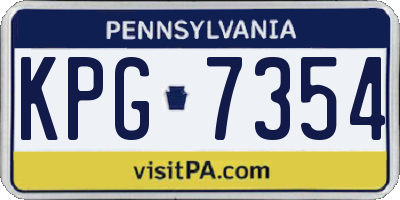 PA license plate KPG7354