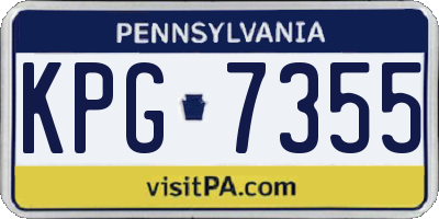PA license plate KPG7355