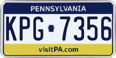 PA license plate KPG7356