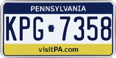 PA license plate KPG7358