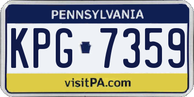 PA license plate KPG7359