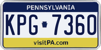 PA license plate KPG7360