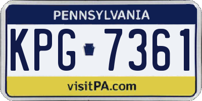 PA license plate KPG7361