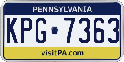 PA license plate KPG7363