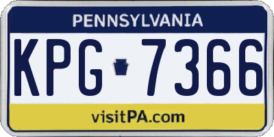 PA license plate KPG7366