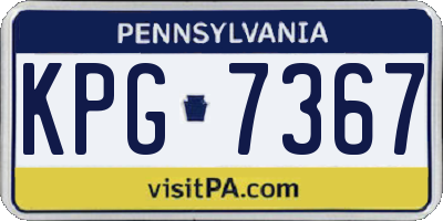 PA license plate KPG7367