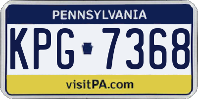 PA license plate KPG7368