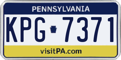PA license plate KPG7371