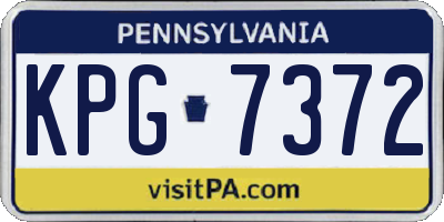 PA license plate KPG7372