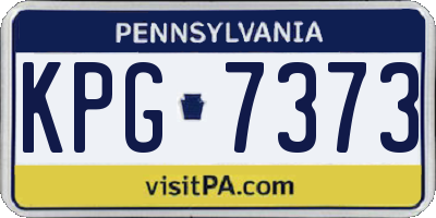 PA license plate KPG7373