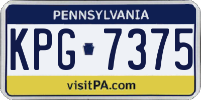 PA license plate KPG7375