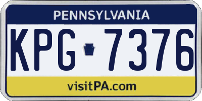 PA license plate KPG7376