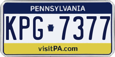 PA license plate KPG7377