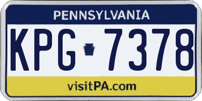 PA license plate KPG7378