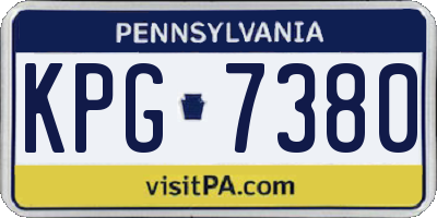 PA license plate KPG7380