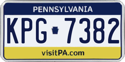 PA license plate KPG7382