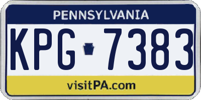 PA license plate KPG7383