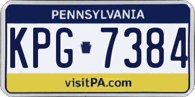 PA license plate KPG7384