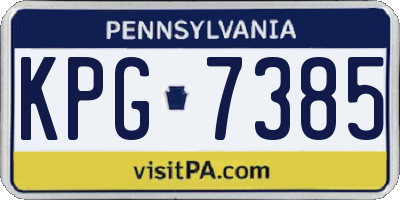 PA license plate KPG7385