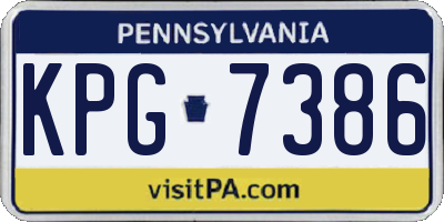 PA license plate KPG7386
